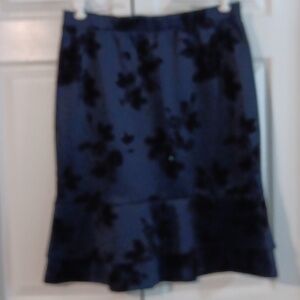 Elegant Navy Floral Skirt